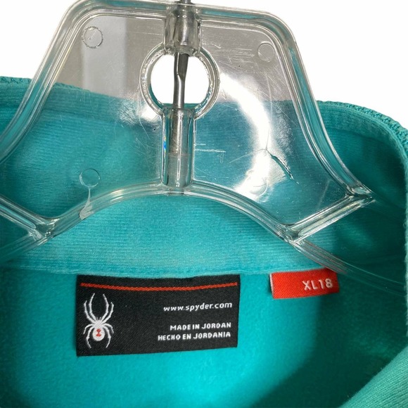 Spyder Girl's Jacket Zip Up Knit Zip  Blue Core Fleece High Neck Item# 186410 XL - Picture 2 of 8